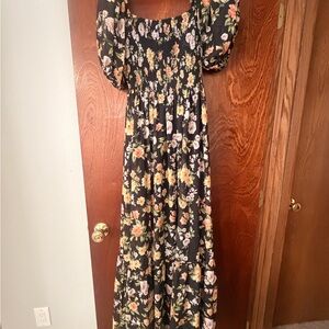 Flying Tomato Black Floral Dress